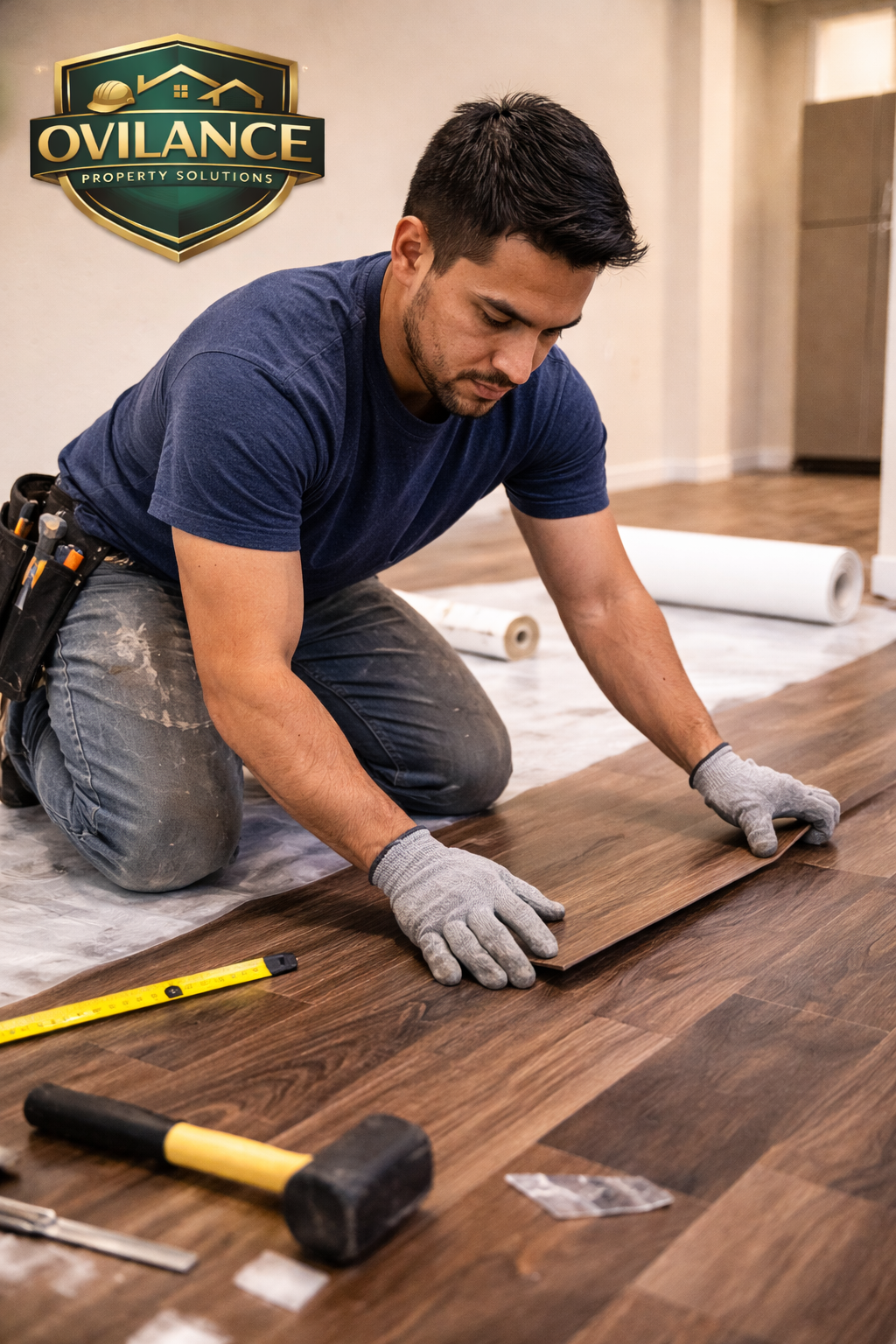 Flooring installation Volusia County Ovilance crew